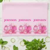 Custom Name Pink Ornament Holiday Decor Geschirrtuch (Gefaltet)
