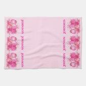 Custom Name Pink Ornament Holiday Decor Geschirrtuch (Horizontal)