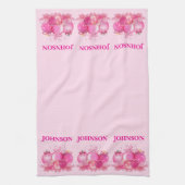 Custom Name Pink Ornament Holiday Decor Geschirrtuch (Vertikal)
