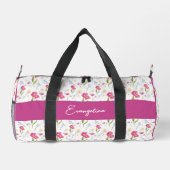 Custom Name Pink Purple Watercolor Wildflower  Duffle Bag (Rückseite)