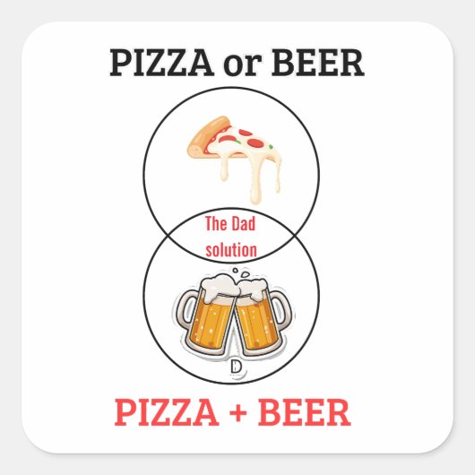 Custom Name Pizza and Beer Funny Sticker (Vorderseite)