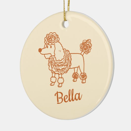Custom Name Poodle Ornament – Handdrawn Dog Gift (Links)
