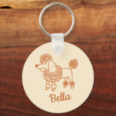 Custom Name Poodle Ornament – Handdrawn Dog Gift Schlüsselanhänger (Vorderseite)