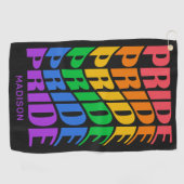 Custom Name Pride Golfhandtuch (Horizontal)