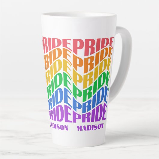 Custom Name Pride Milchtasse (Rechte Ecke)