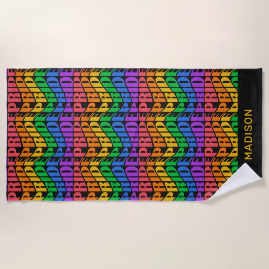 Custom Name Pride Strandtuch (Vorderseite)