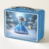 Custom Name Princess mouse with tiara Metall Brotdose (Rückseite)