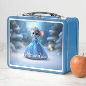 Custom Name Princess mouse with tiara Metall Brotdose (Beispiel)