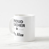 Custom Name Proud Teacher Coffee Mug Gift Kaffeetasse (Vorderseite Links)