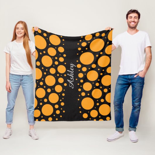 Custom Name Pumpkin Circles Fleece Blanket Gift (Beispiel)