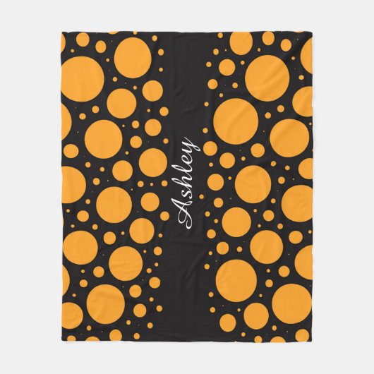 Custom Name Pumpkin Circles Fleece Blanket Gift (Vorderseite)