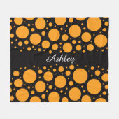 Custom Name Pumpkin Circles Fleece Blanket Gift (Vorderseite (Horizontal))