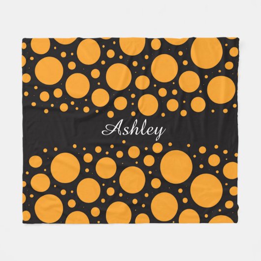 Custom Name Pumpkin Circles Fleece Blanket Gift (Vorderseite (Horizontal))
