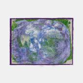 Custom Name Purple Green Abstract Painted Fleecedecke (Vorderseite (Horizontal))