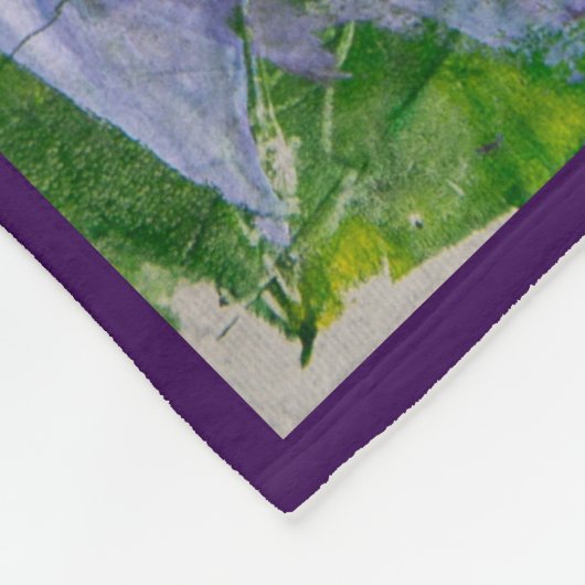 Custom Name Purple Green Abstract Painted Fleecedecke (Ecke)