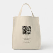 Custom Name & QR Code Business Tote Tragetasche (Rückseite)