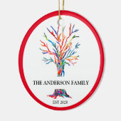 Custom Name Rainbow Family Tree Ceramic Ornament (Links)
