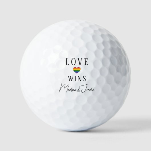Custom Name Rainbow LOVE Golfball (Vorderseite)