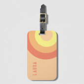 Custom name Rainbow Target – pink, Peach  Gepäckanhänger (Vorderseite Vertikal)