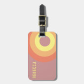Custom name Rainbow Target – pink, Peach  Gepäckanhänger (Vorderseite vertikal)