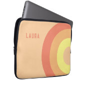 Custom name Rainbow Target – pink, Peach  Laptopschutzhülle (Vorne Rechts)