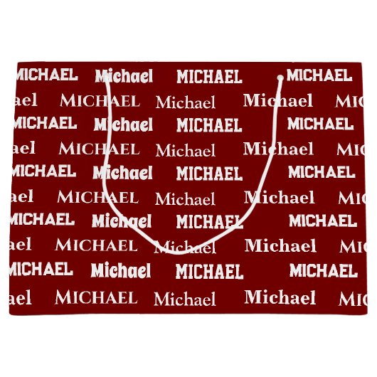 Custom Name Red Personalized Boy Birthday Große Geschenktüte (Vorderseite)