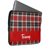 Custom name red pläd pattern laptopschutzhülle (Vorne Rechts)