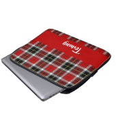 Custom name red pläd pattern laptopschutzhülle (Vorne Knopf)