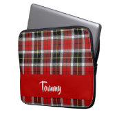 Custom name red pläd pattern laptopschutzhülle (Vorderseite Links)