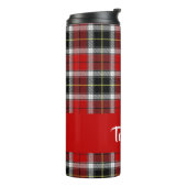 Custom name red pläd pattern thermosbecher (Nach links gedreht)
