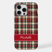 Custom Name Red Plaid Christmas Phone Case iPhone Hülle (Rückseite)