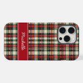 Custom Name Red Plaid Christmas Phone Case iPhone Hülle (Rückseite (Horizontal))