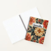 Custom name red vintage floral pattern  notizblock (Innenseite)