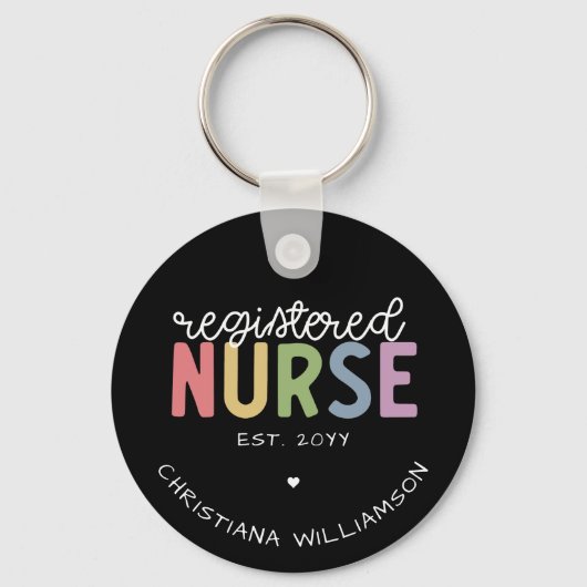 Custom Name Registered Nurse RN Nurse Graduation Schlüsselanhänger (Vorderseite)