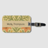 Custom name retro floral Rustic William Morris Gepäckanhänger (Vorderseite (Horizontal))