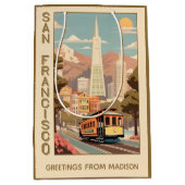 Custom Name Retro San Francisco Mittlere Geschenktüte (Vorderseite)