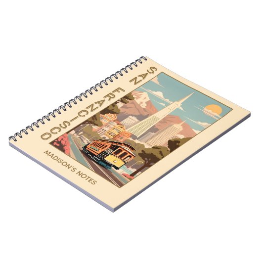 Custom Name Retro San Francisco Notizblock (Linke Seite)