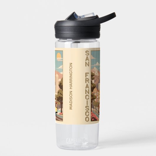 Custom Name Retro San Francisco Trinkflasche (Links)