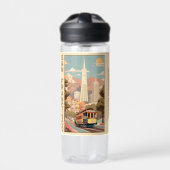 Custom Name Retro San Francisco Trinkflasche (Vorderseite)