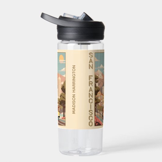 Custom Name Retro San Francisco Trinkflasche (Rechts)