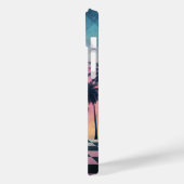 Custom Name Retro Synthwave Sunset Palm Trees Case-Mate iPhone Hülle (Rückseite / Links)