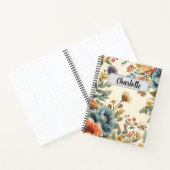 Custom name retro vintage flowers design notizblock (Innenseite)