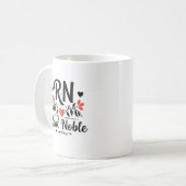 Custom Name RN Real Noble Floral Gift Kaffeetasse (Vorderseite Links)