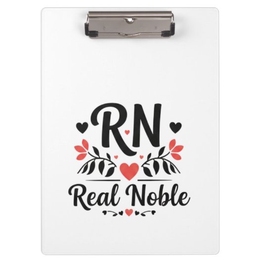 Custom Name RN Real Noble Floral Gift Klemmbrett (Vorderseite)