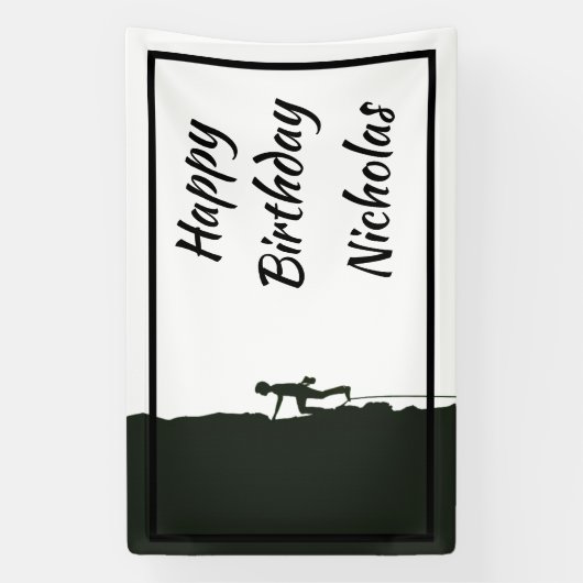 Custom Name Rock Mountain Climber Banner (Vertikal)