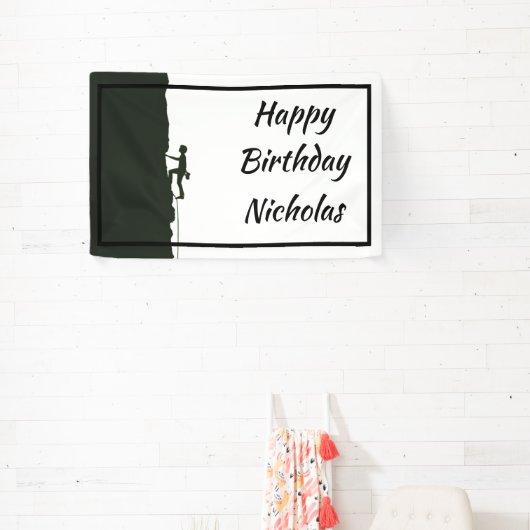 Custom Name Rock Mountain Climber Banner (InSitu)