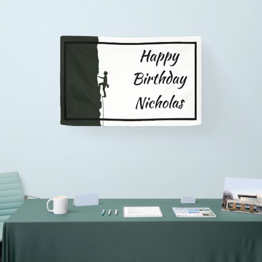 Custom Name Rock Mountain Climber Banner (Messe)