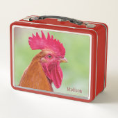 Custom Name Rooster Metall Brotdose (Rückseite)