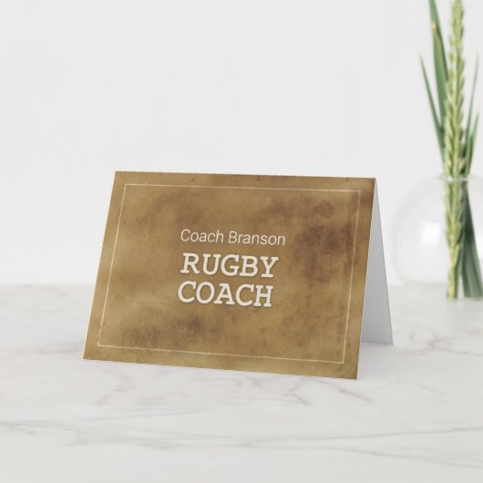 Custom Name Rugby Coach Thanks Definition Karte (Vorderseite)
