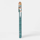 Custom Name Rustic Teal Wood Floral Personalized iPhone Hülle (Linke Seite)